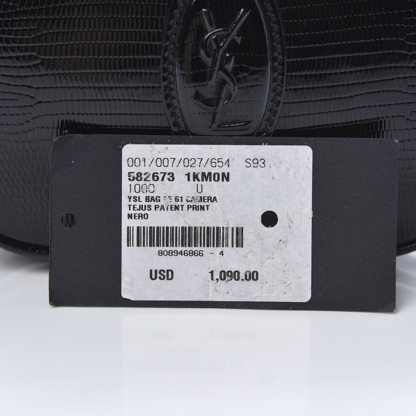 Calfskin Lizard Embossed Le 61 Camera Bag Black