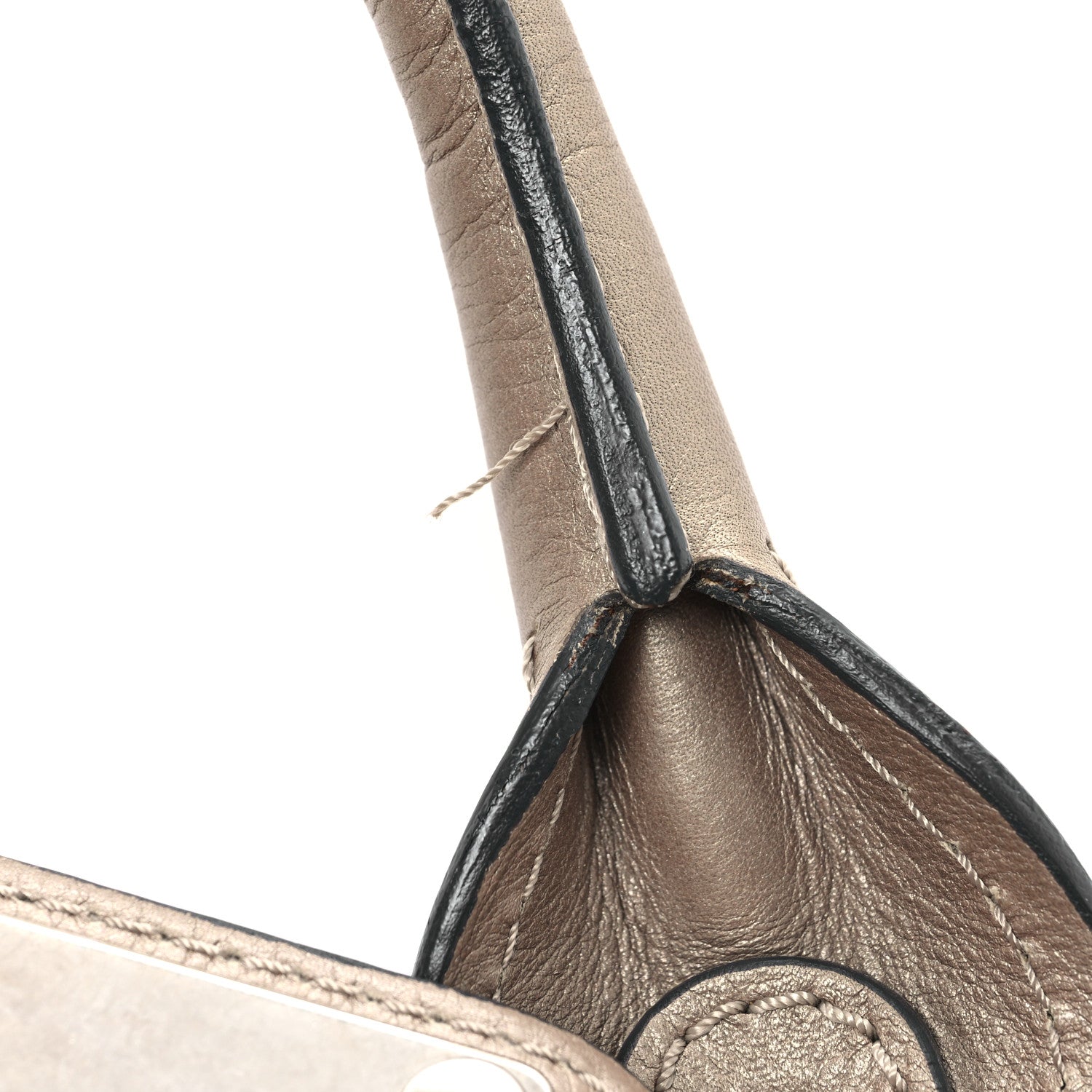 Chloe Metallic Calfskin Paddington Satchel Taupe 12 of 13