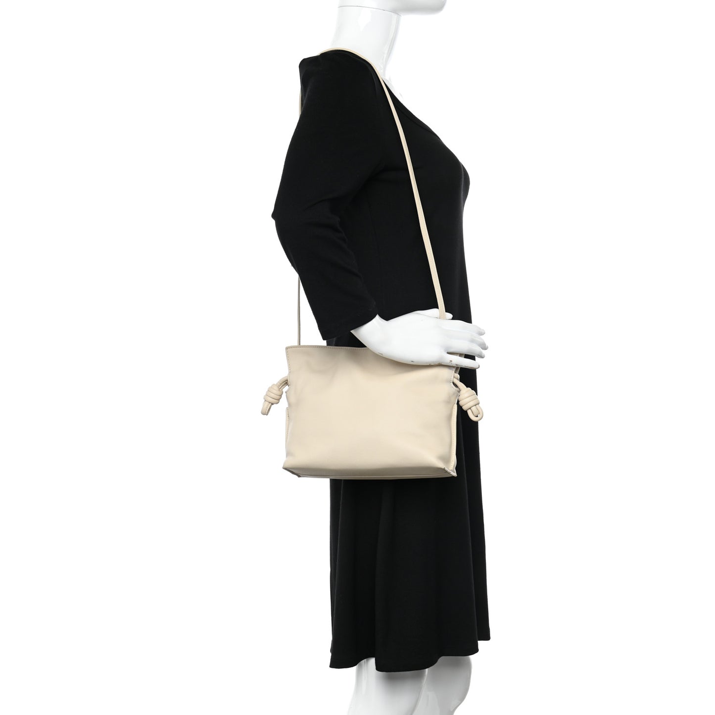 Calfskin Mini Flamenco Knot Clutch Angora