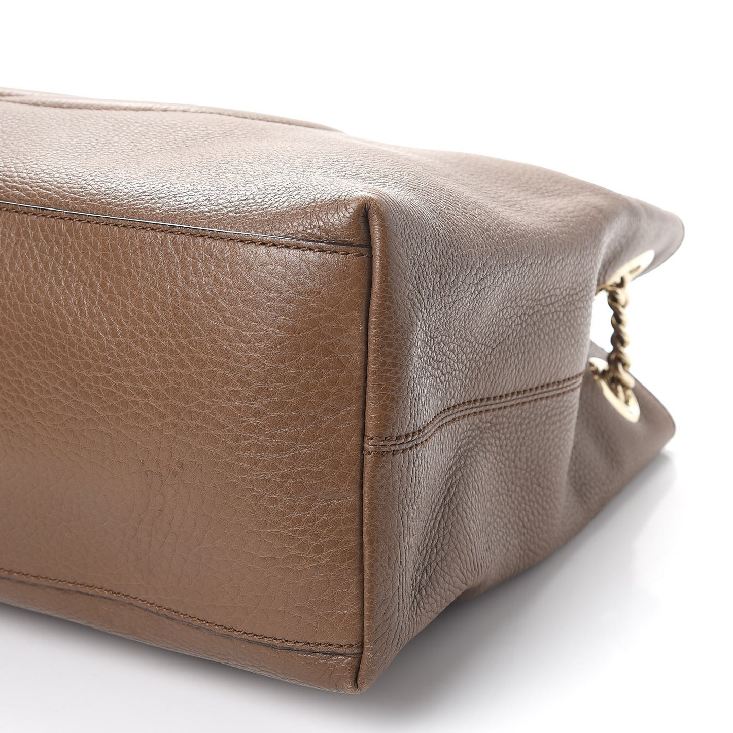 Pebbled Calfskin Medium Soho Chain Shoulder Bag Maple Brown