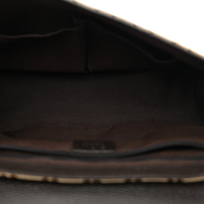 Gucci Monogram Flap Messenger Bag Beige Dark Brown 5 of 11