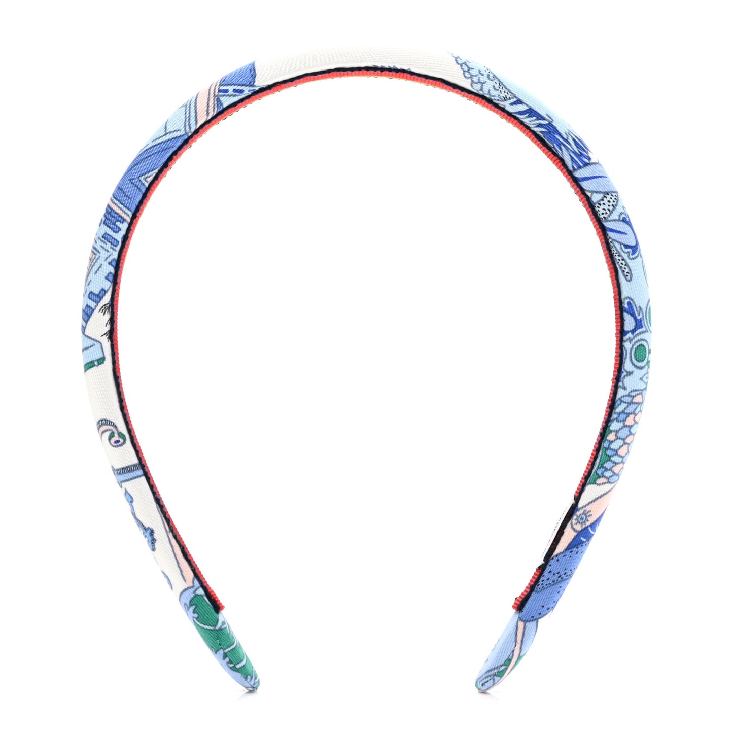 Silk Twill La Folle Parade Elsa Headband Bleu Jean