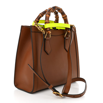 Gucci Wonka Grain Calfskin Small Diana Tote Bag Cuir Yellow Fluo 3 of 10