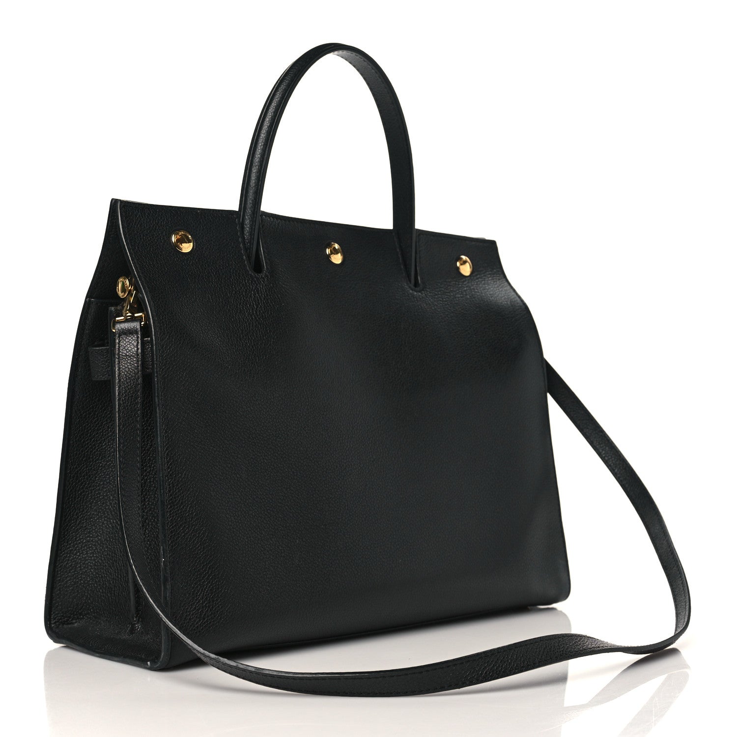 Burberry Grainy Calfskin Medium Title Bag Black 3 of 11