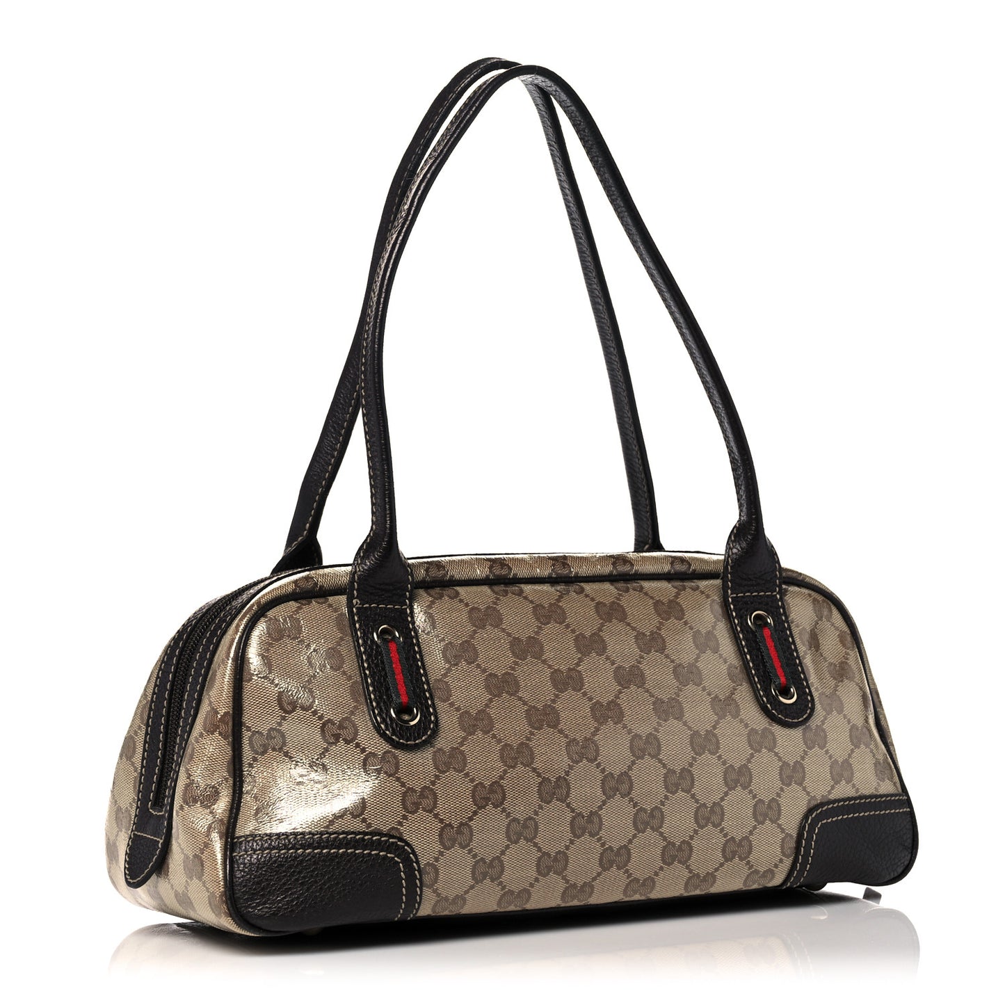 Crystal Monogram Web Princy Boston Brown
