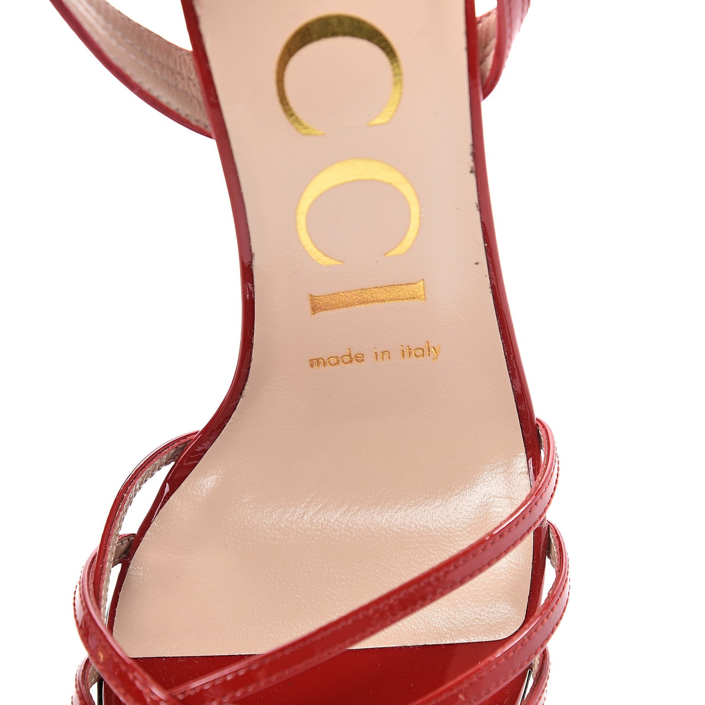 Patent Strappy Sandals 36.5 Red