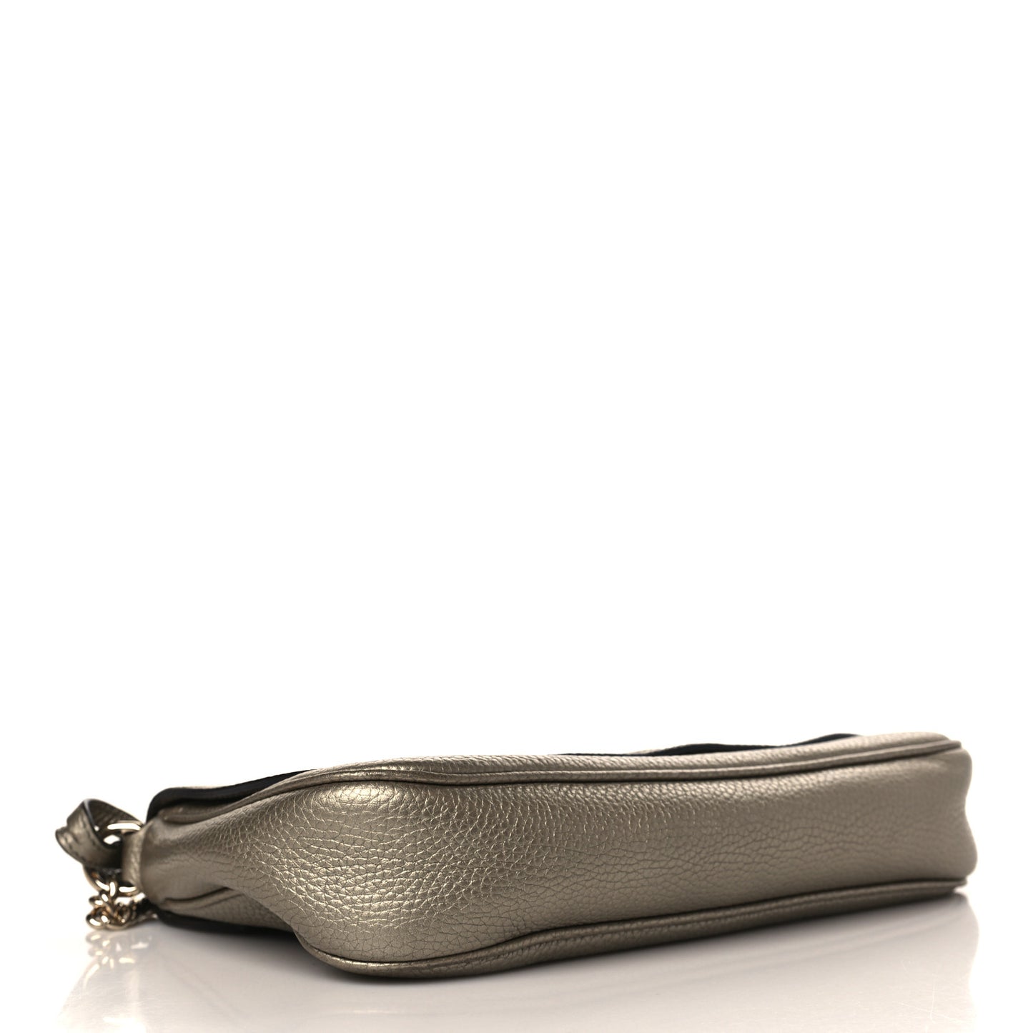 Metallic Pebbled Calfskin Medium Soho Flap Crossbody Golden Beige
