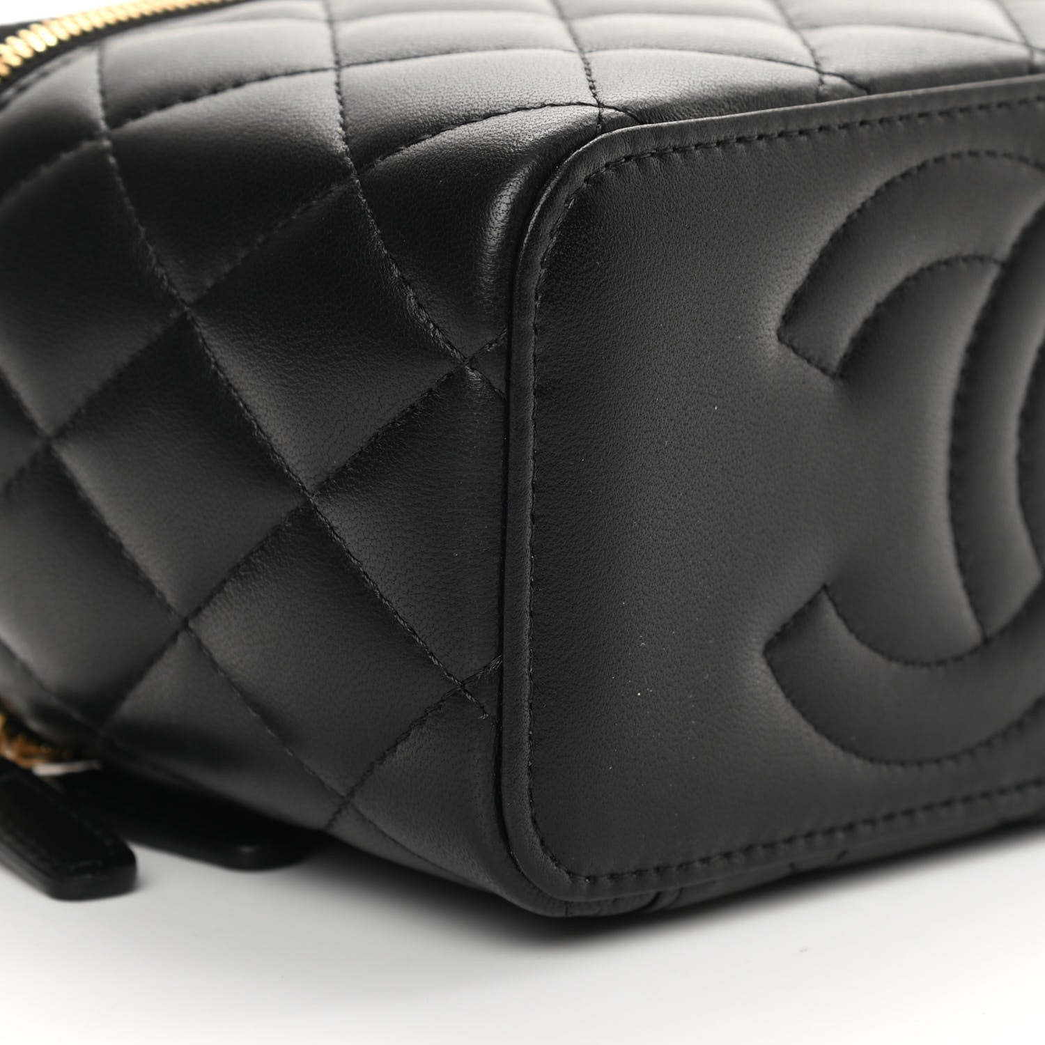 Chanel Lambskin Quilted Small Coco Vanity Case With Chain Black 10 of 12