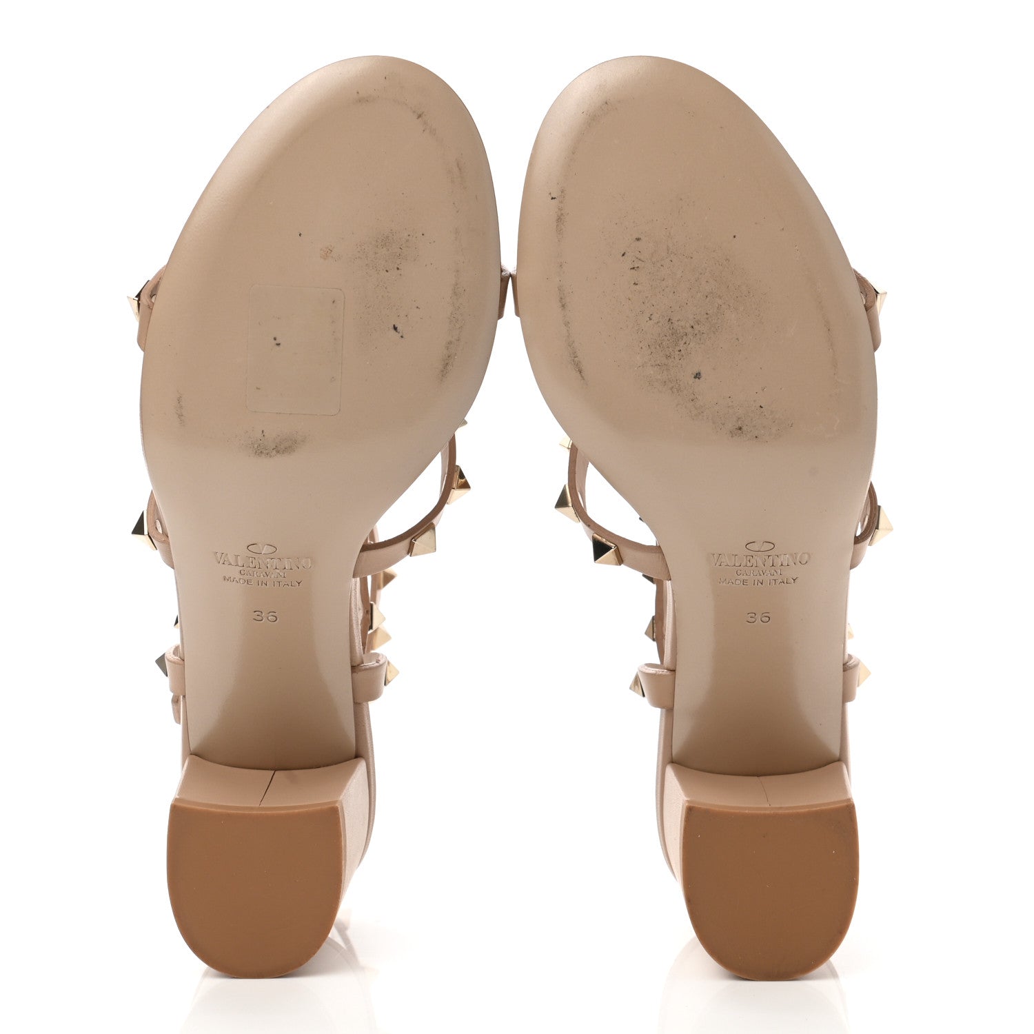 Valentino Garavani Calfskin Rockstud 60mm City Sandals 36 Poudre 5 of 9