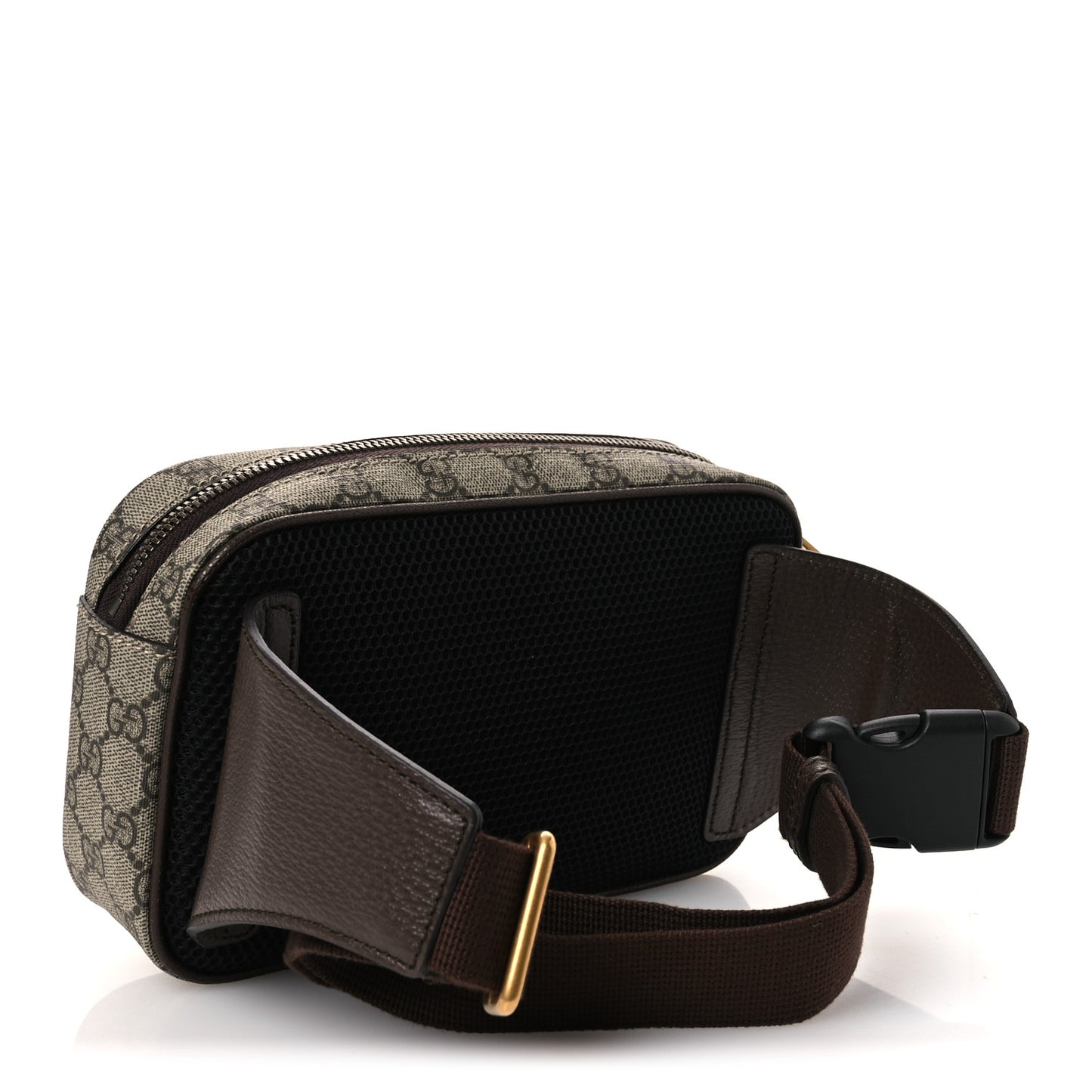 Soft GG Supreme Monogram Medium Ophidia Belt Bag  Dark Brown