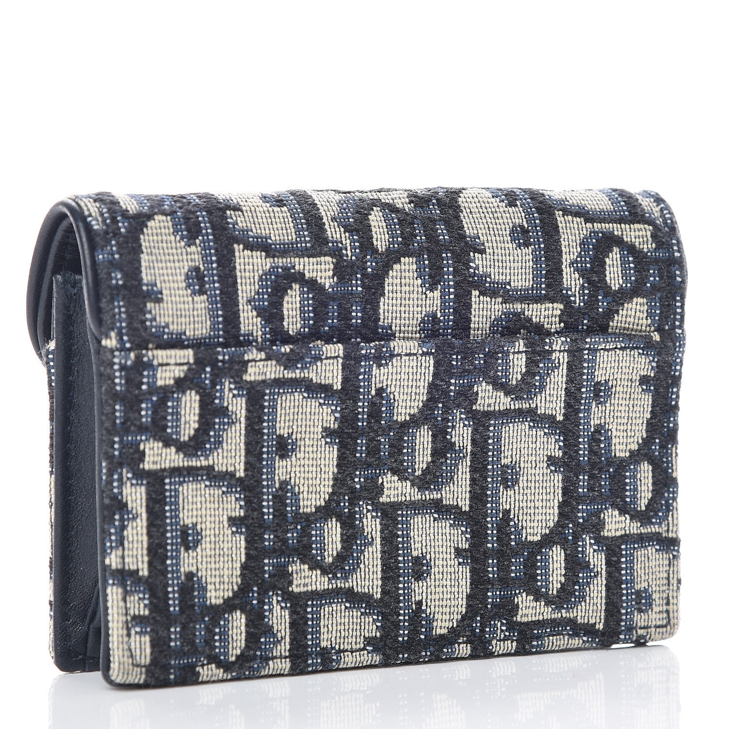 Christian Dior Oblique Saddle Card Holder Blue 3 of 7
