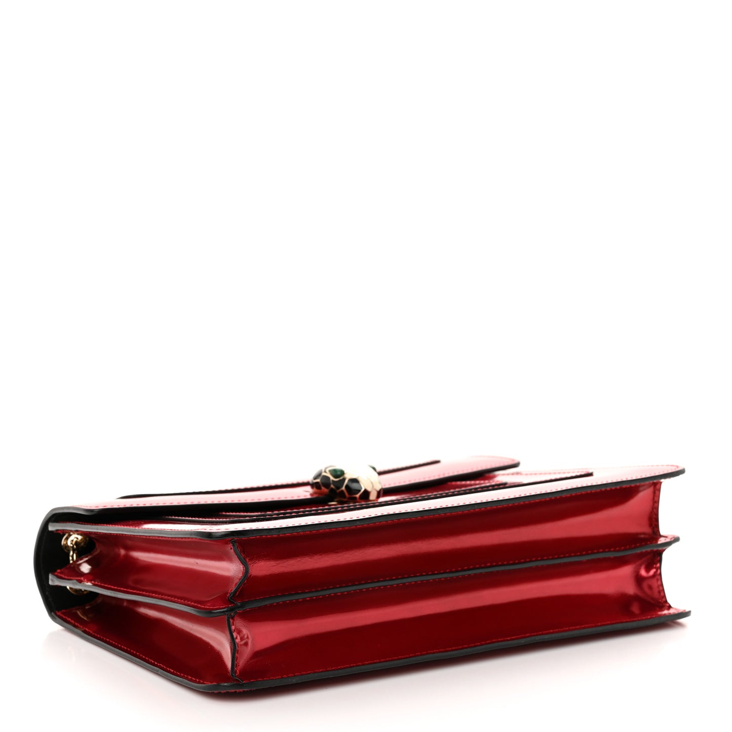 Metallic Calfskin Serpenti Forever Shoulder Bag Red