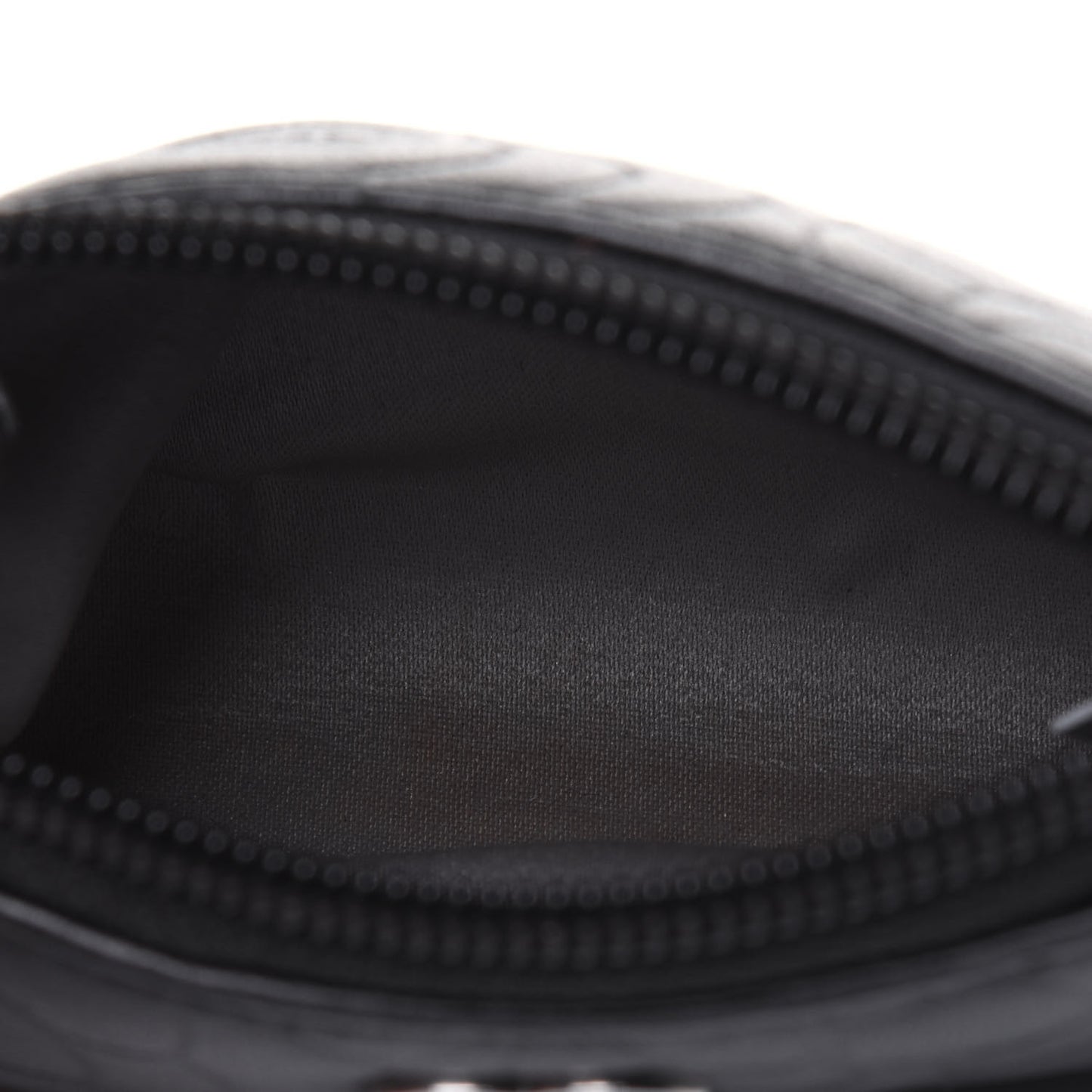 Lambskin Camellia Embossed Key Holder Case Black