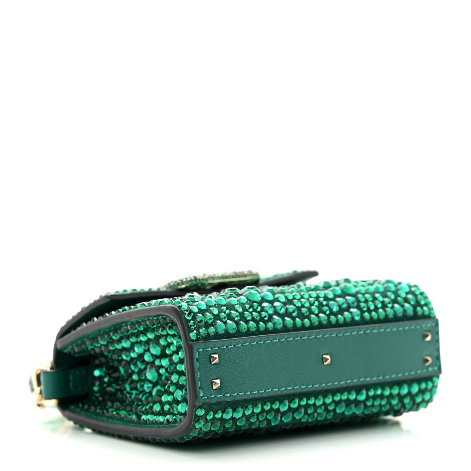 Valentino Garavani Crystal Embroidered Micro Vsling Top Handle Bag Emerald 4 of 16