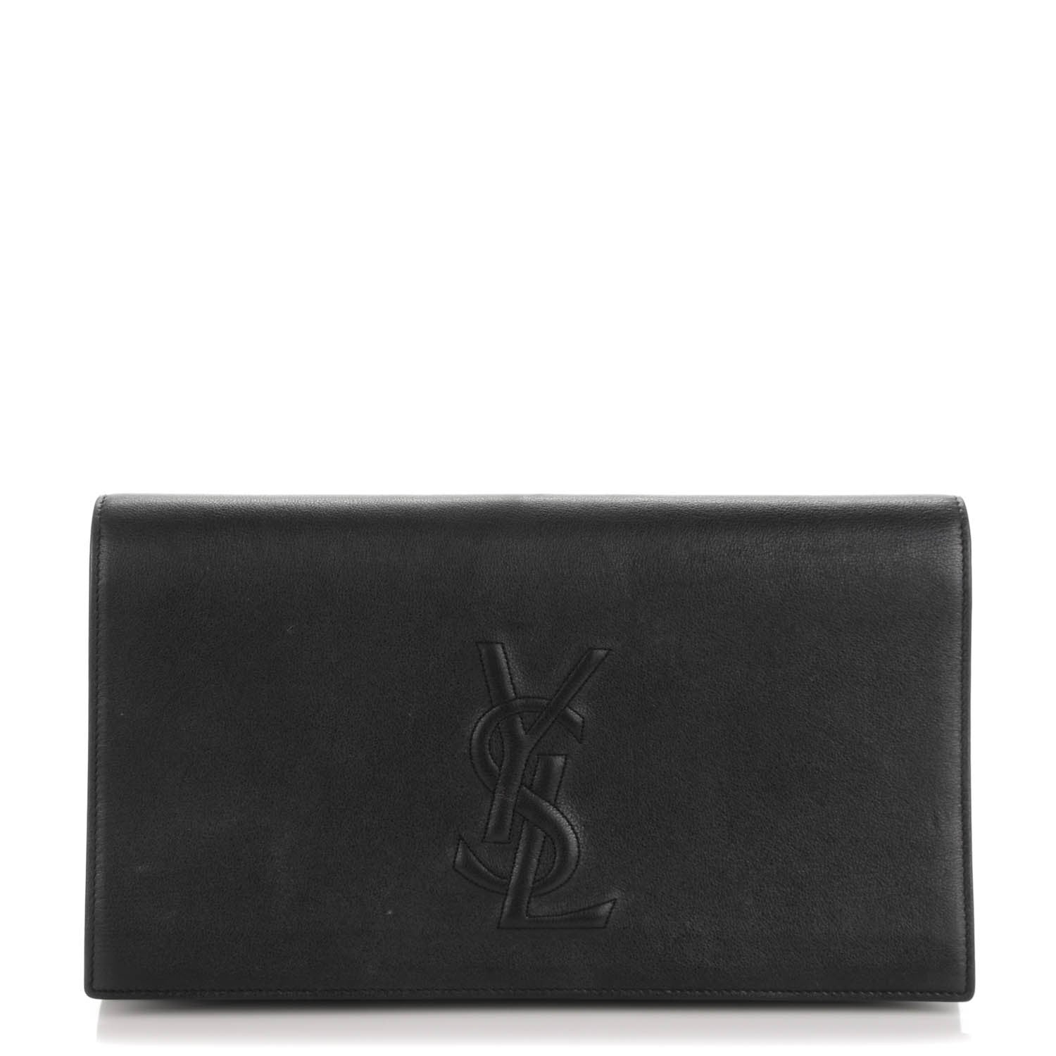 Saint Laurent Calfskin Monogram Large Belle De Jour Clutch Black 1 of 7