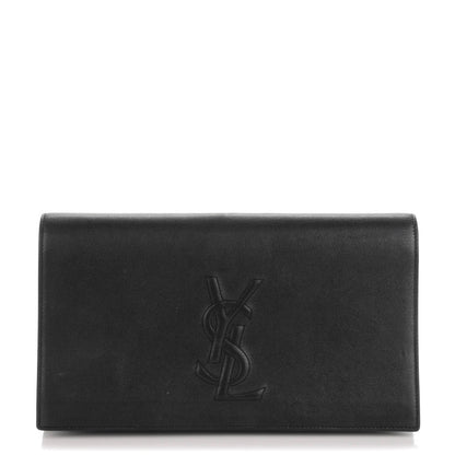 Saint Laurent Calfskin Monogram Large Belle De Jour Clutch Black 1 of 7