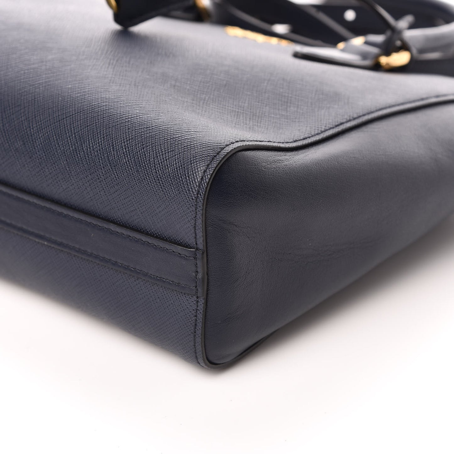Saffiano Soft Calfskin Small Zippered Tote Black