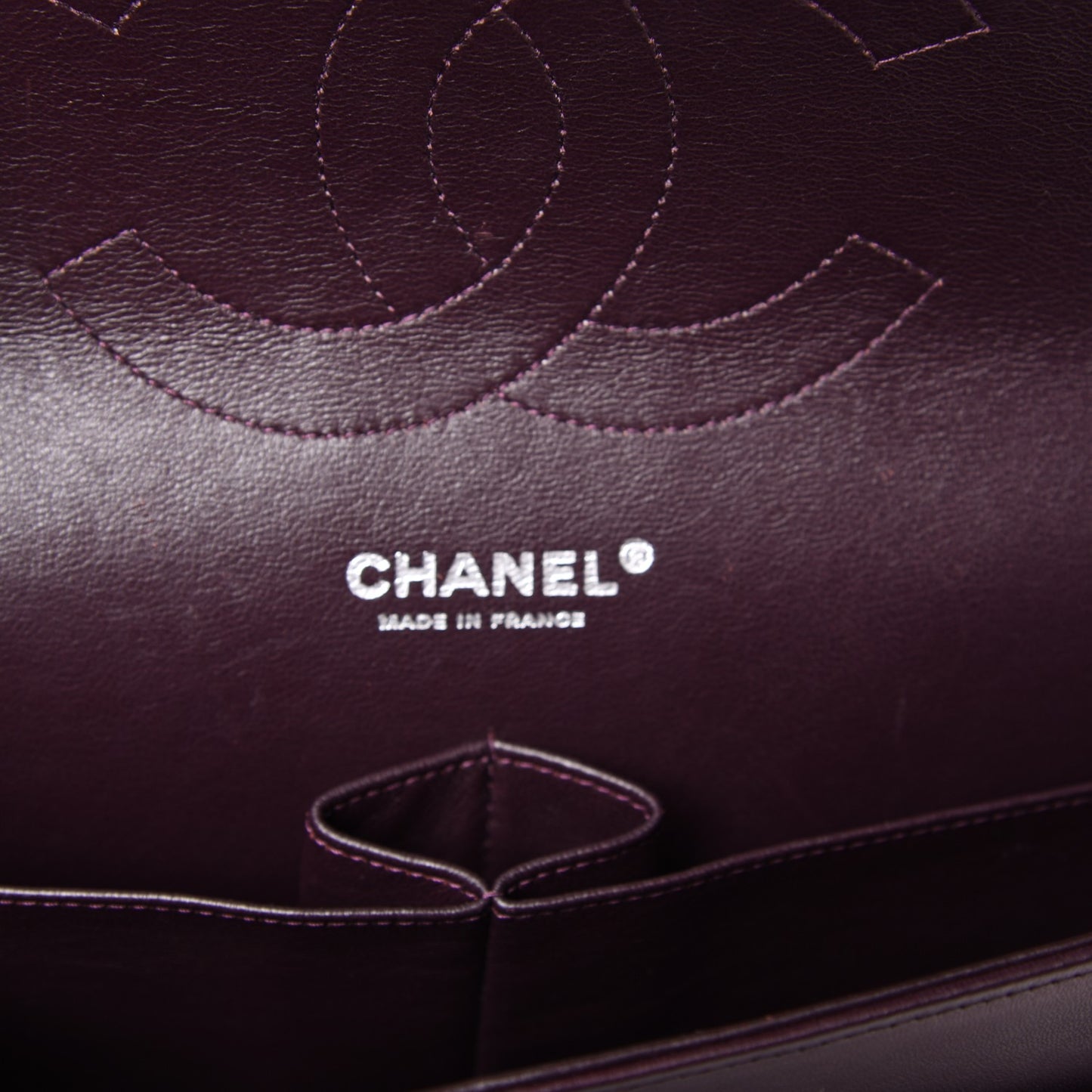 Lambskin Quilted Jumbo Double Flap Dark Purple
