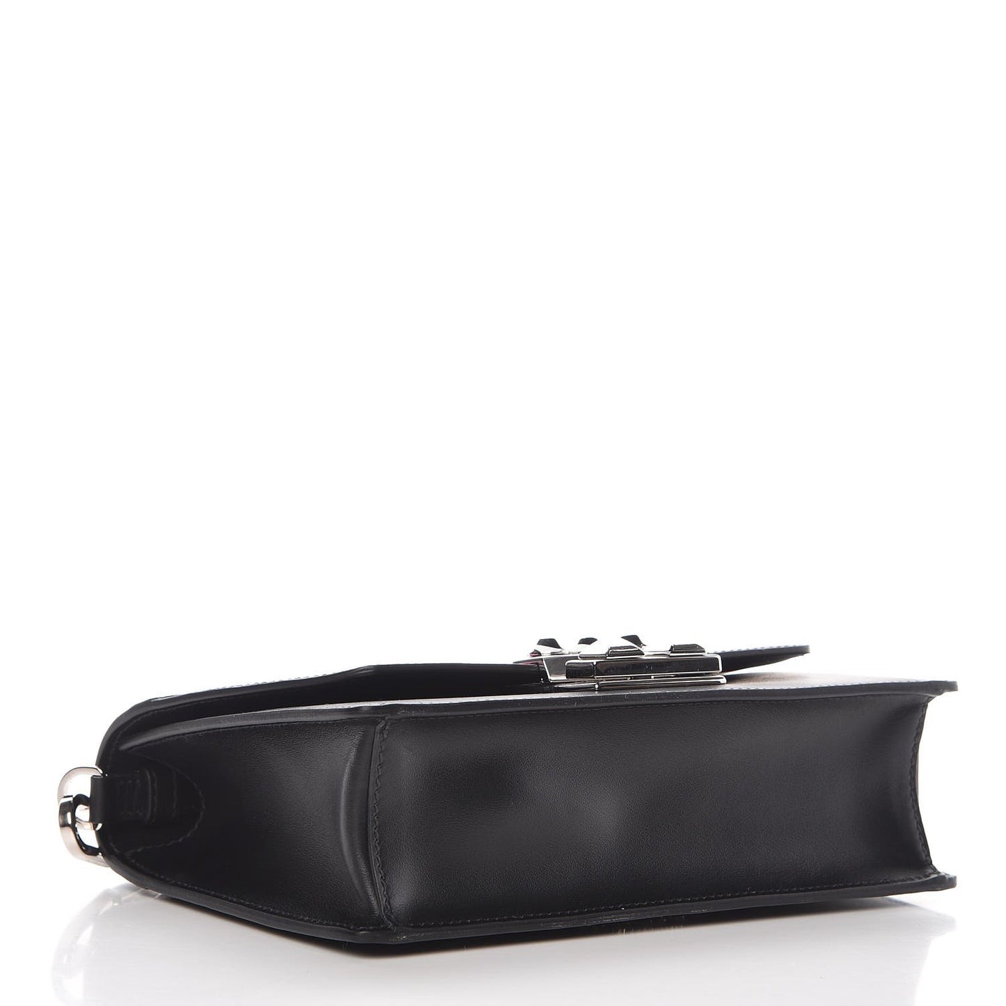 City Calfskin Saffiano Racing Logo Elektra Shoulder Bag Fuxia Black