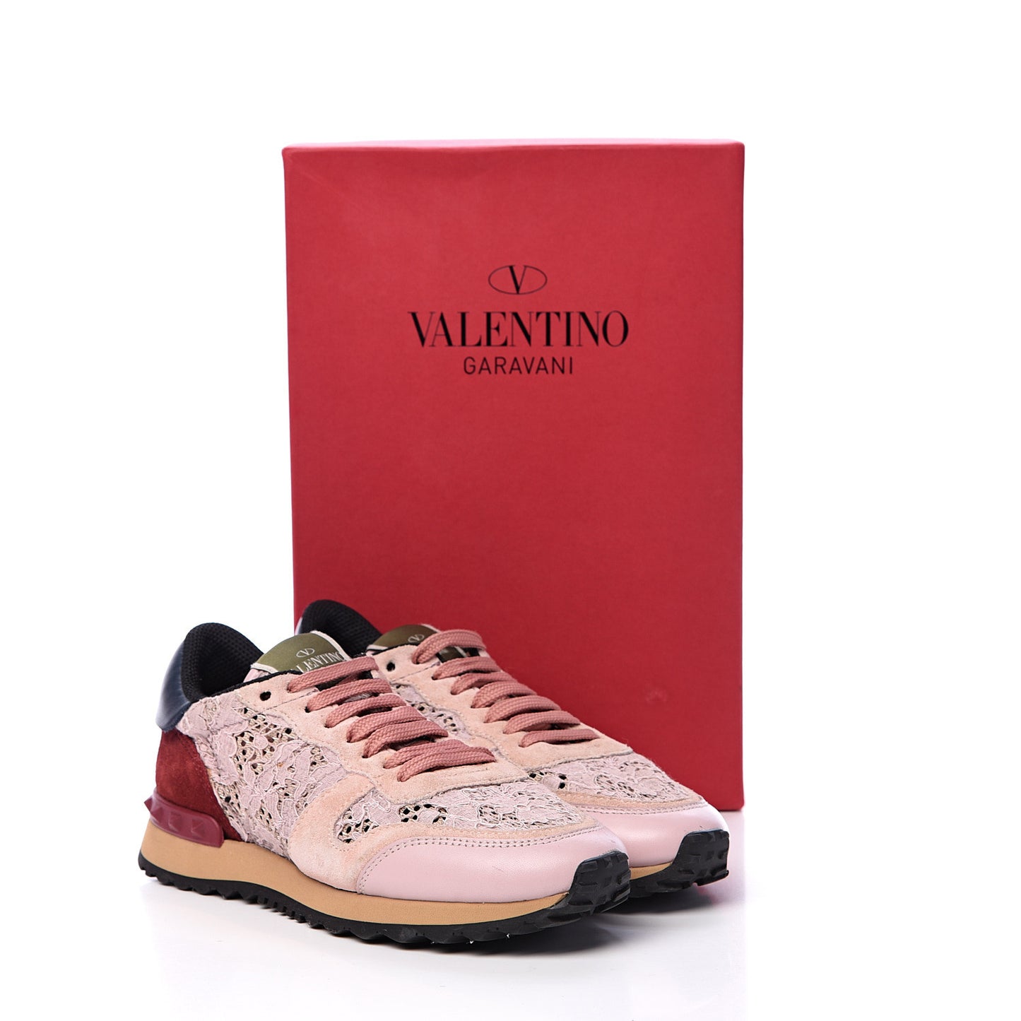 Macrame Lace Suede Womens Rockrunner Sneakers 36 Water Rose Multicolor