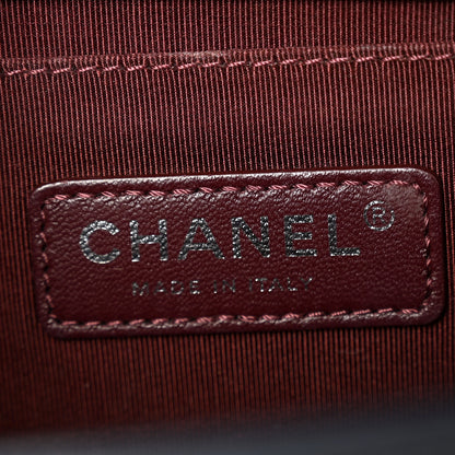 Chanel Calfskin Woven Medium Boy Flap Blue Burgundy 6 of 10