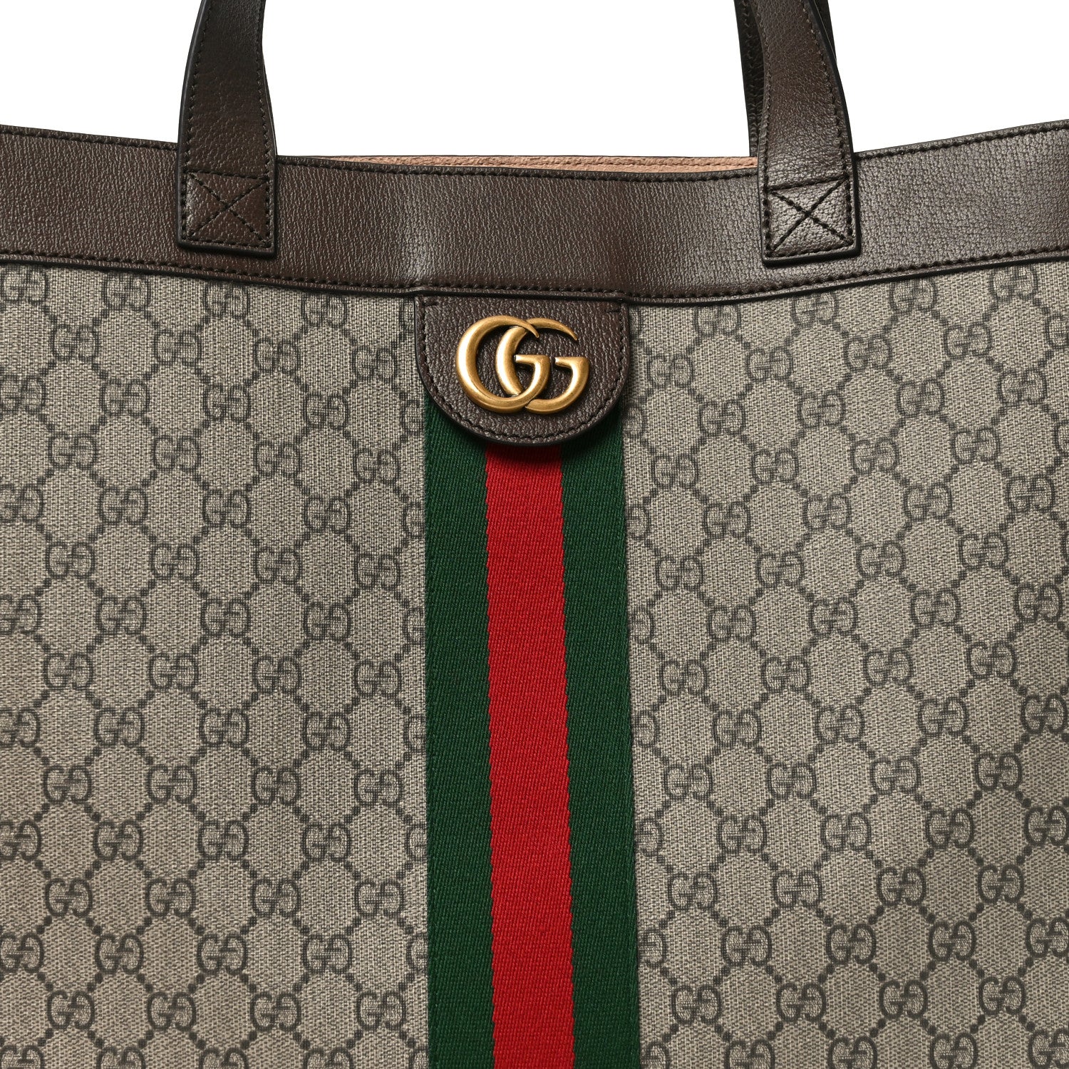 Gucci GG Supreme Monogram Web Large Ophidia Vertical Shopping Tote Brown 9 of 11