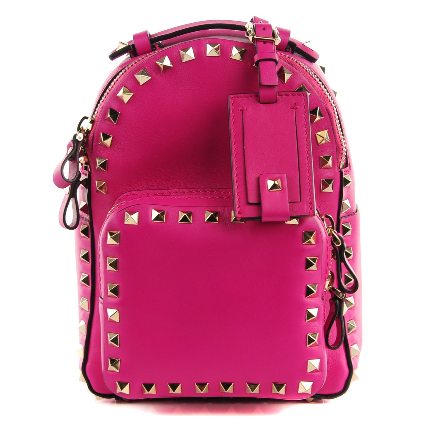 Calfskin Mini Rockstud Backpack Fuxia