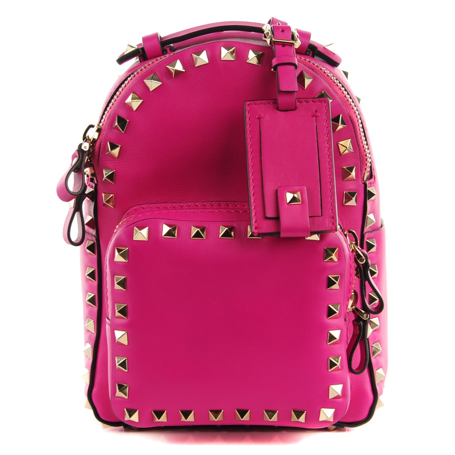 Valentino Garavani Calfskin Mini Rockstud Backpack Fuxia 1 of 8