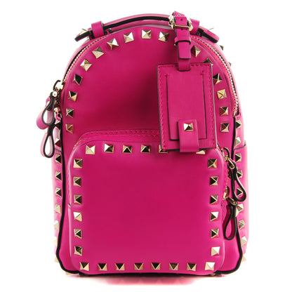 Valentino Garavani Calfskin Mini Rockstud Backpack Fuxia 1 of 8