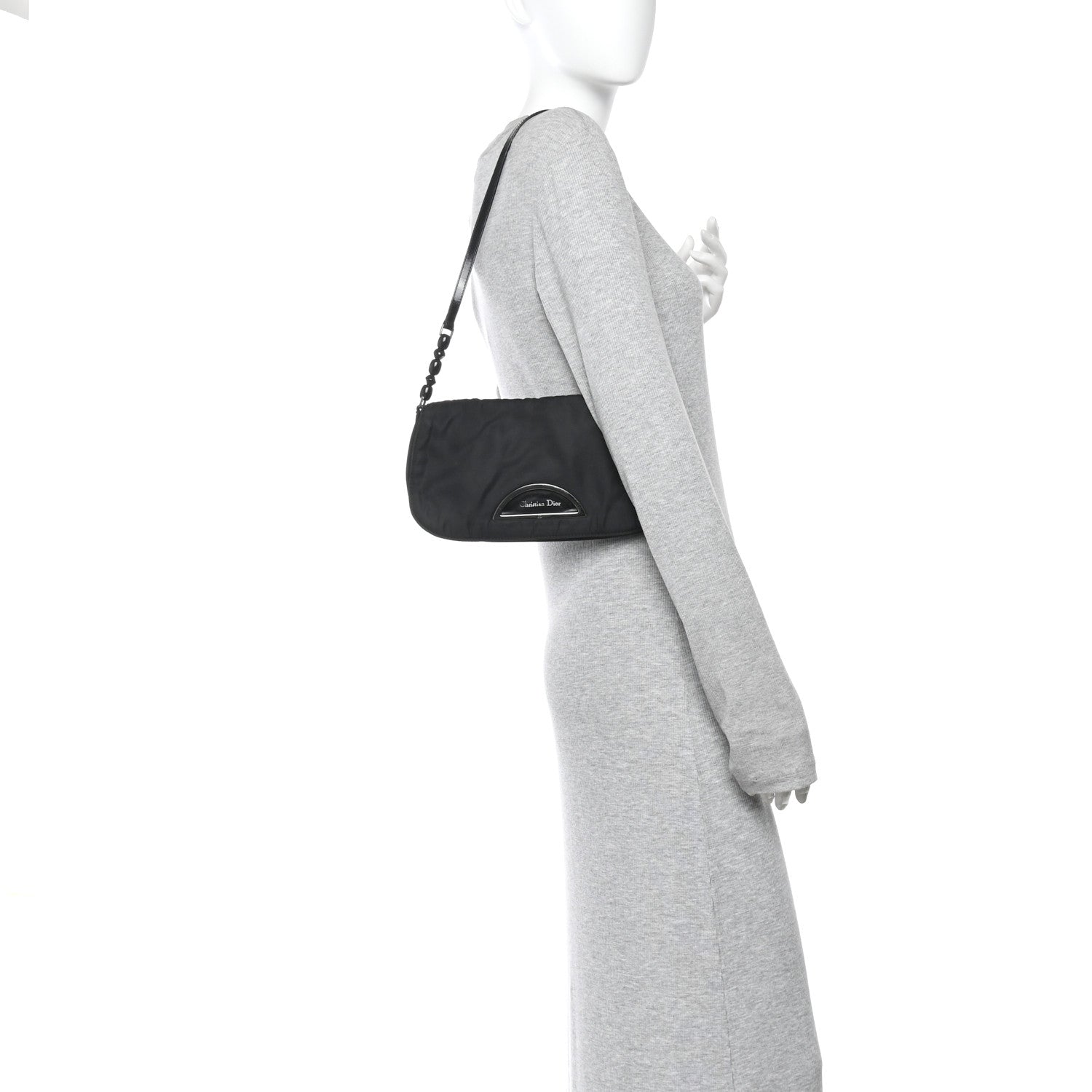 Christian Dior Nylon Malice Shoulder Bag Black 2 of 10