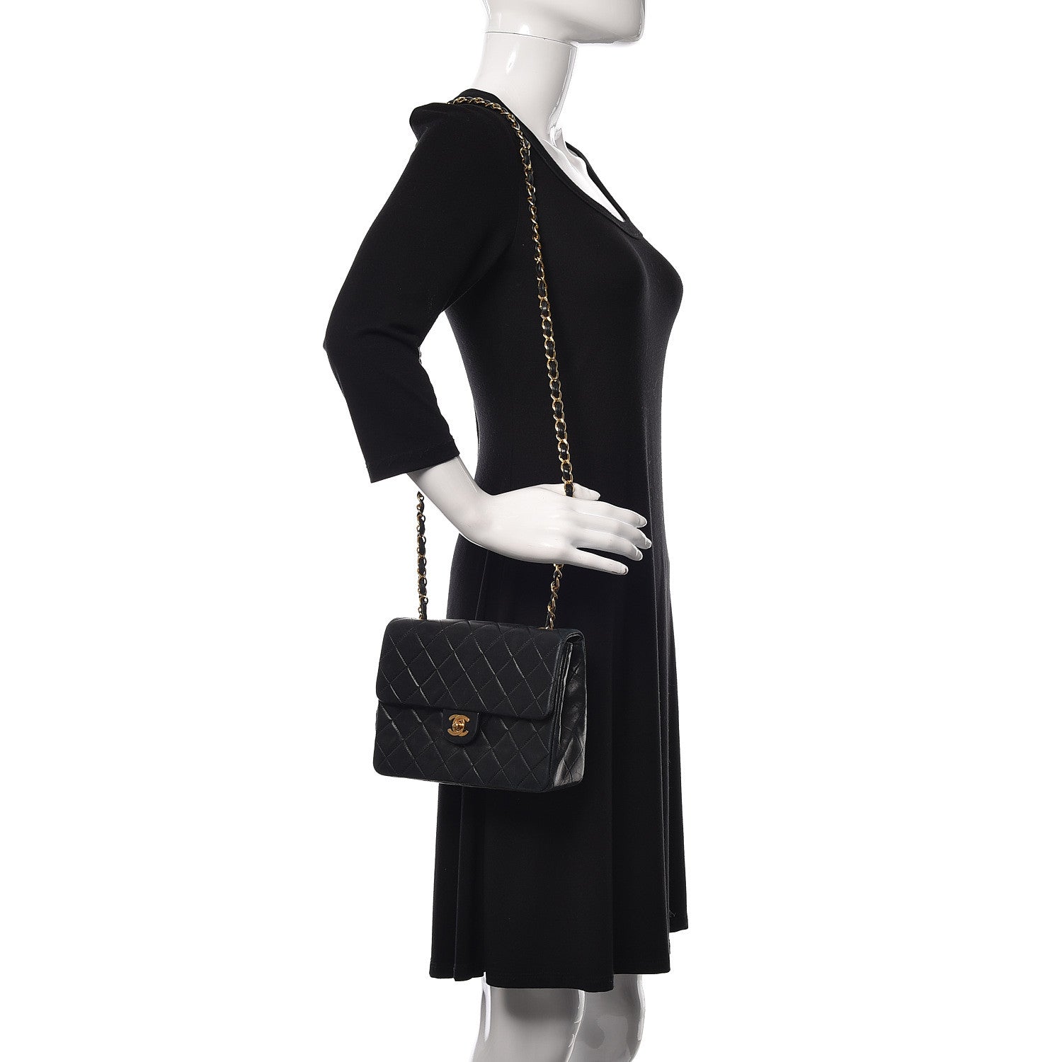 Chanel Lambskin Quilted Mini Square Flap Black 2 of 15