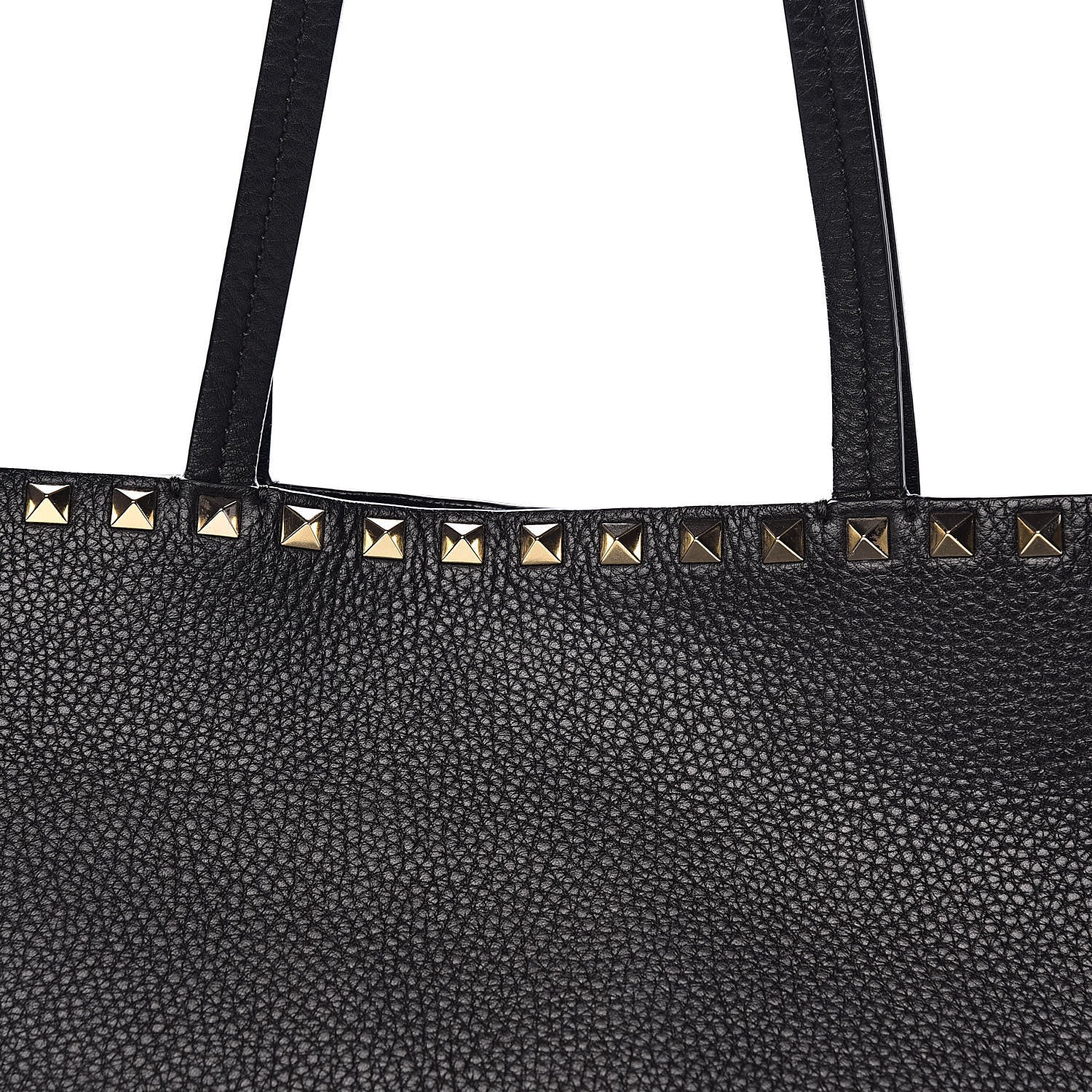 Valentino Garavani Grained Calfskin Rockstud Shoulder Tote Black 14 of 14
