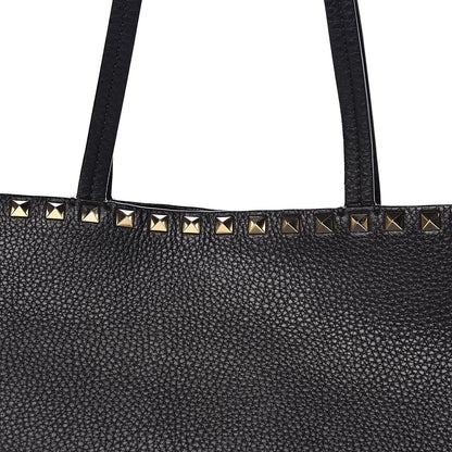 Valentino Garavani Grained Calfskin Rockstud Shoulder Tote Black 14 of 14
