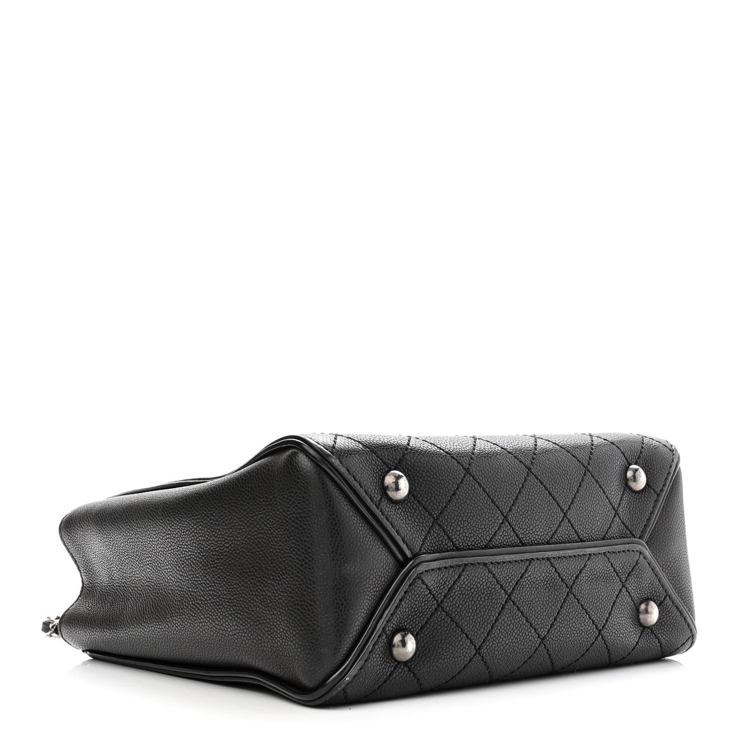 Calfskin Stitched Hamptons Tote Black