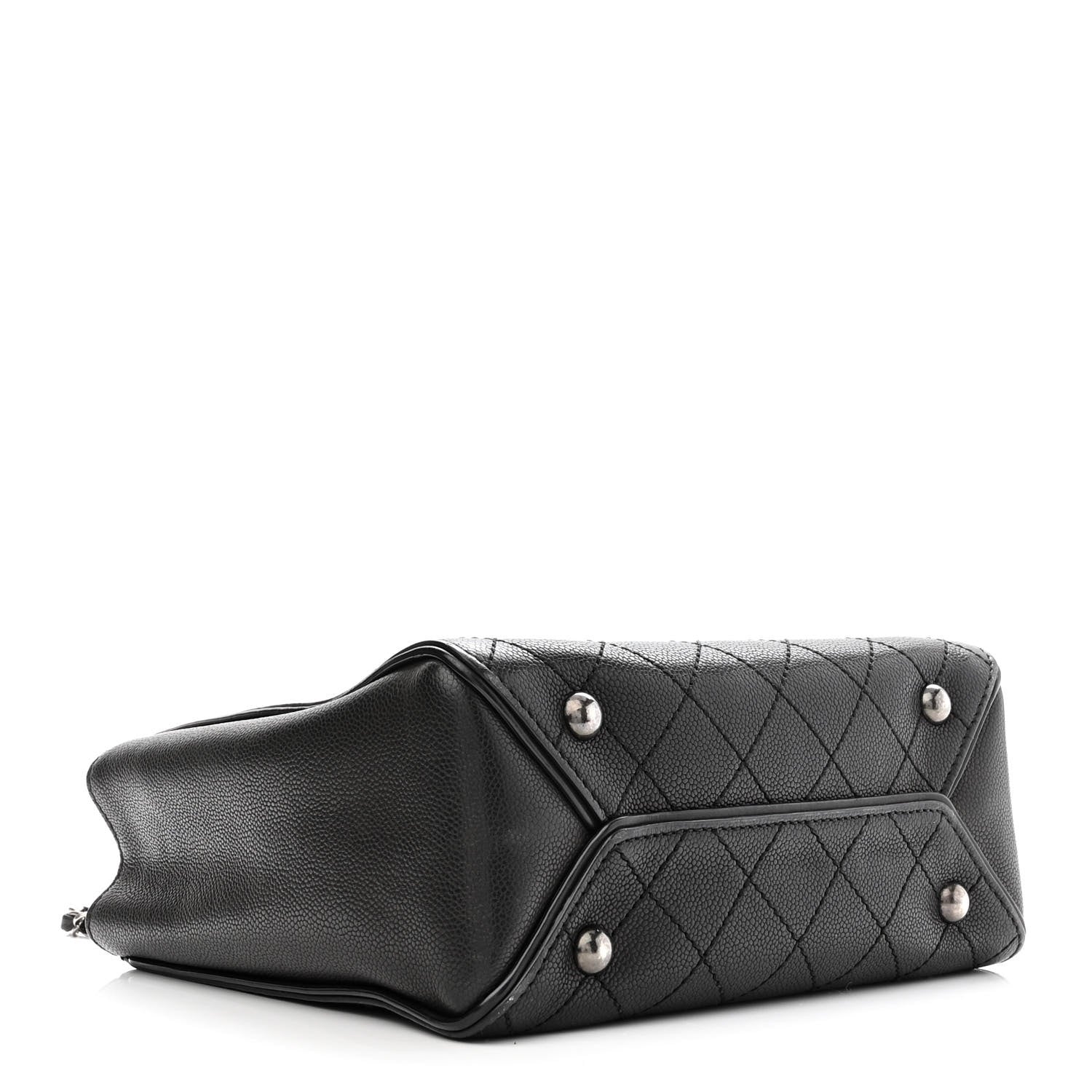 Chanel Calfskin Stitched Hamptons Tote Black 4 of 17
