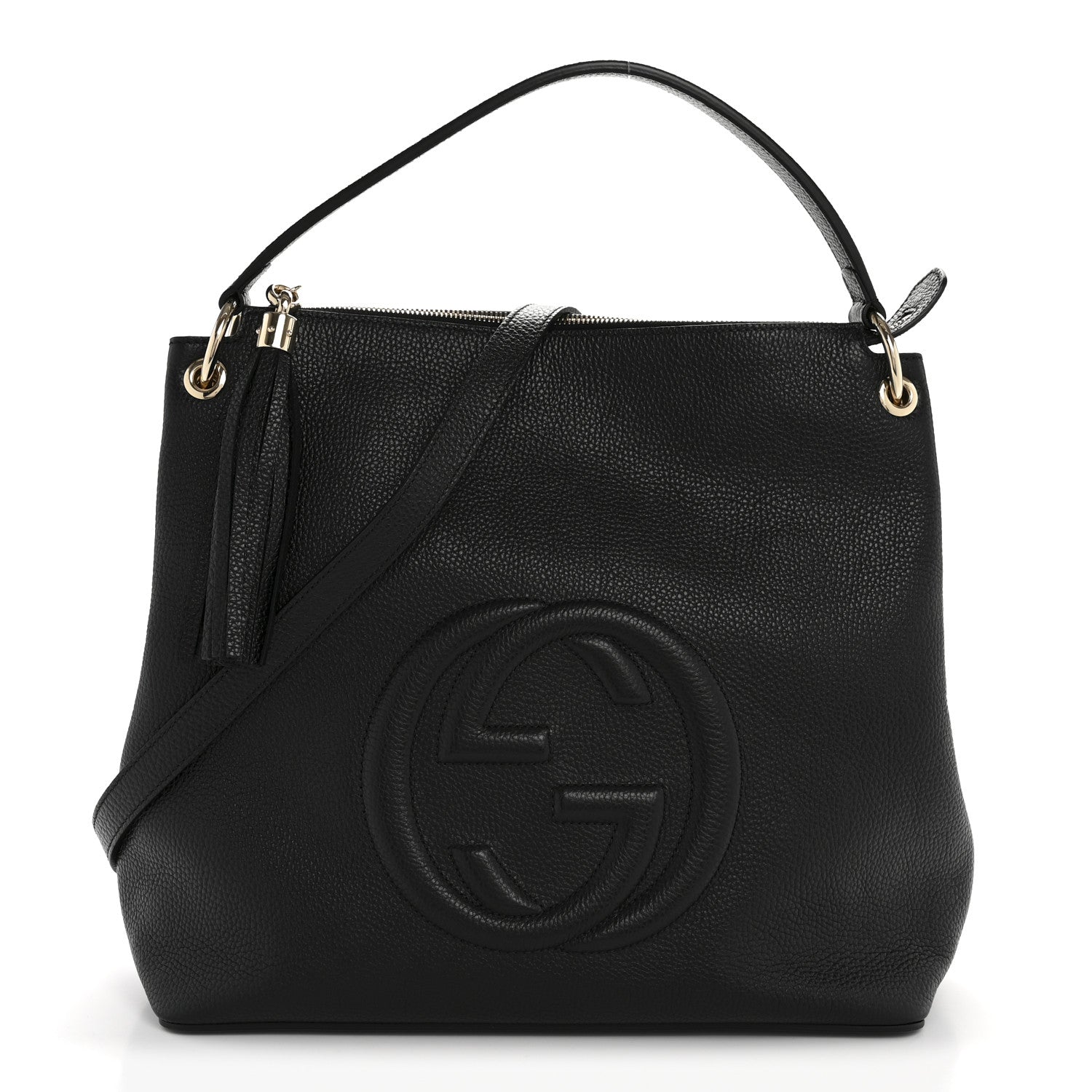 Gucci Pebbled Calfskin Large Soho Hobo Black 1 of 12