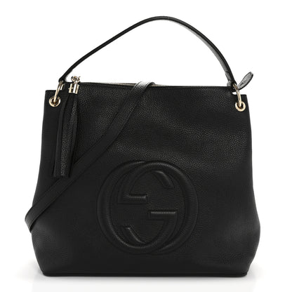 Gucci Pebbled Calfskin Large Soho Hobo Black 1 of 12