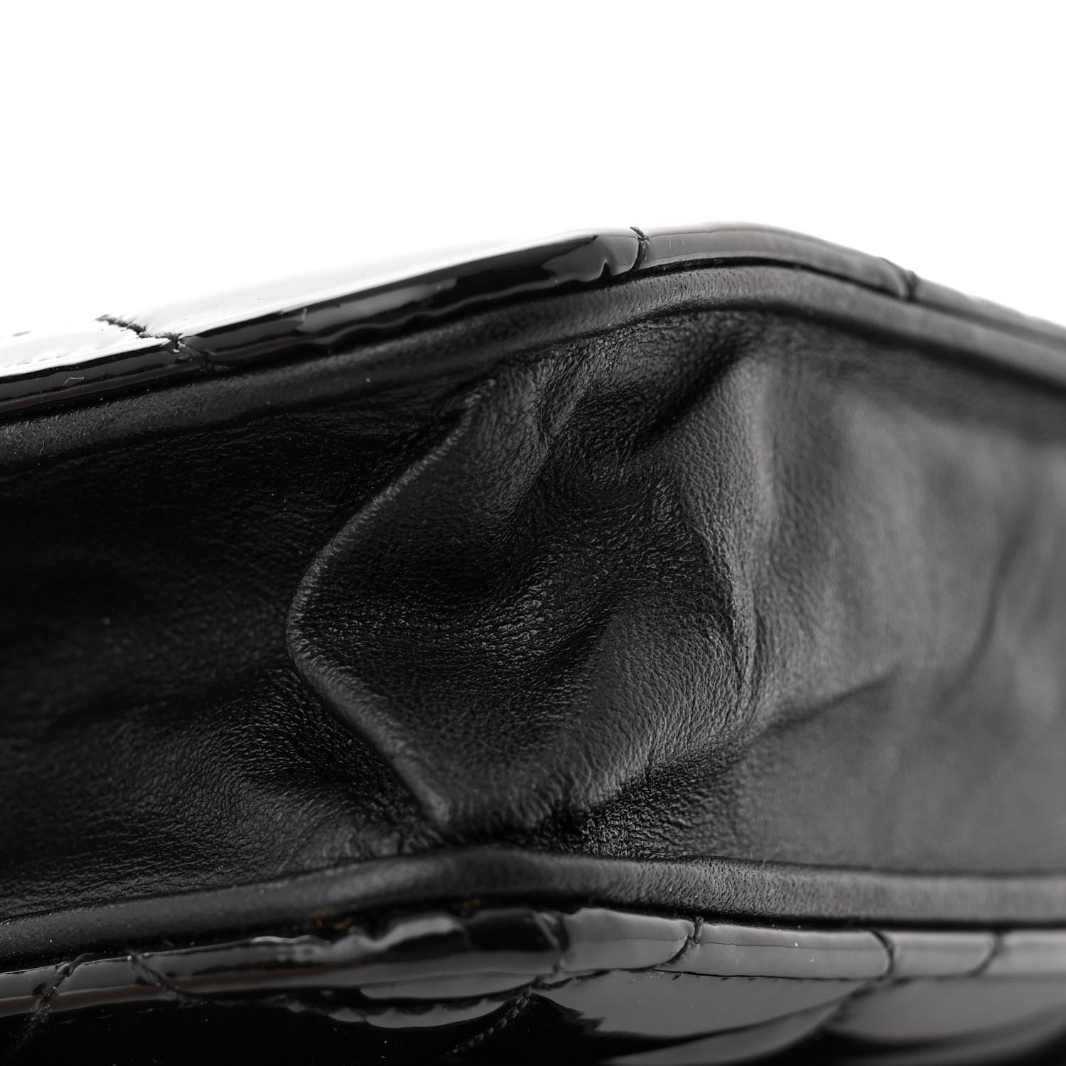 Chanel Patent Calfskin Quilted Reissue Wallet On Chain WOC Black 12 of 15