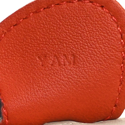 Hermes Milo Lambskin Grigri Rodeo Horse Bag Charm MM Craie Sesame Cornaline 3 of 5