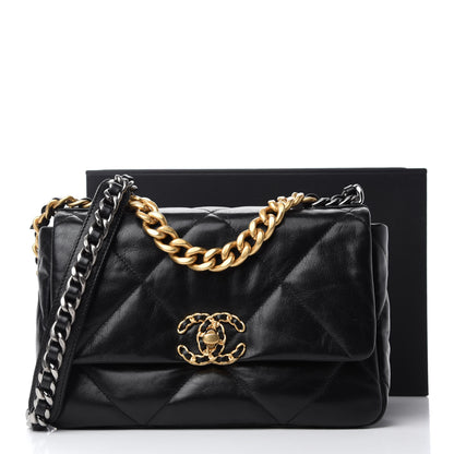 Chanel Goatskin Quilted Medium Chanel 19 Flap Black 11 of 11