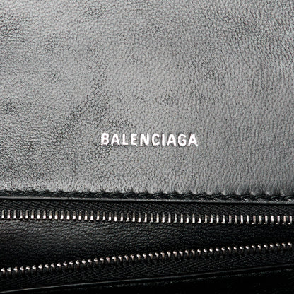 Balenciaga Washed Denim BB Monogram Small Hourglass Top Handle Bag Black 6 of 11