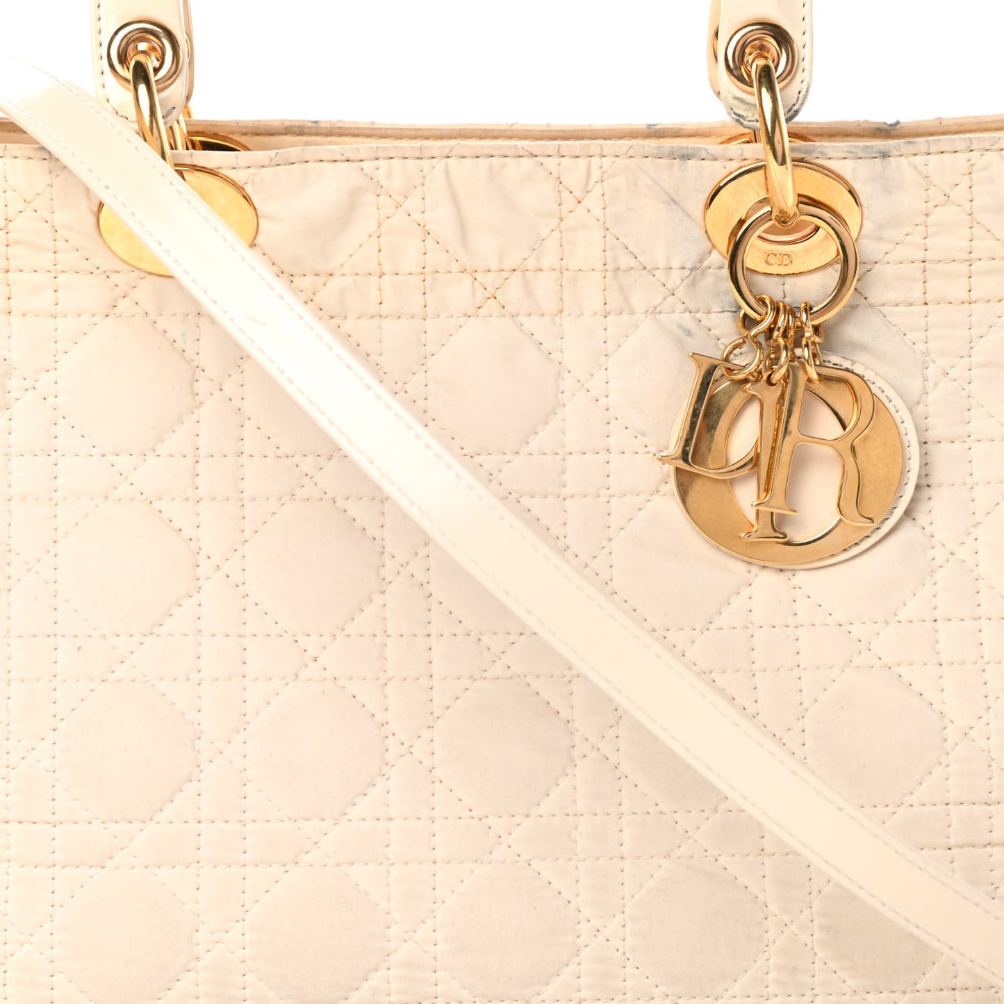Nylon Cannage Large Lady Dior White