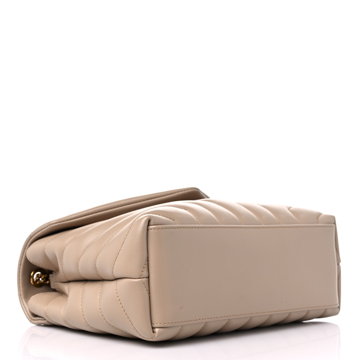 Saint Laurent Calfskin Y Quilted Monogram Small Loulou Chain Satchel Dark Beige 4 of 12