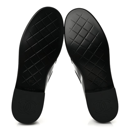 Chanel Patent Quilted CC Turnlock Loafers 38 Black 6 of 10