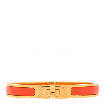 Hermes Enamel Mini Clic Kelly Bracelet PM Orange Fruite 1 of 5