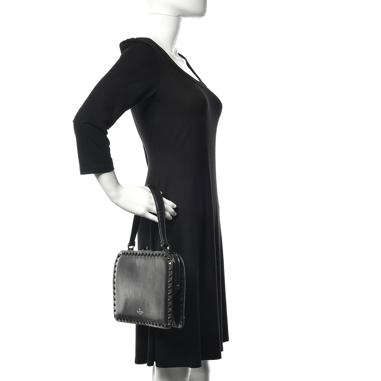 Vitello Rockstud Frame Bag Black