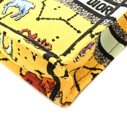 Christian Dior Canvas Embroidered Pixel Zodiac Mini Book Tote Phone Bag Jaune Multicolor 10 of 10