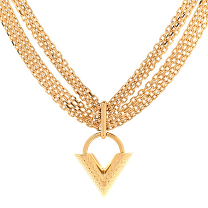 Louis Vuitton Essential V Guilloche Choker Gold 1 of 7
