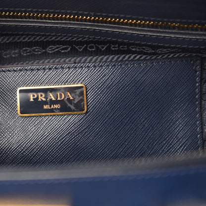 Prada Saffiano Lux Colorblock Medium Galleria Double Zip Tote Baltico Bluette 6 of 11