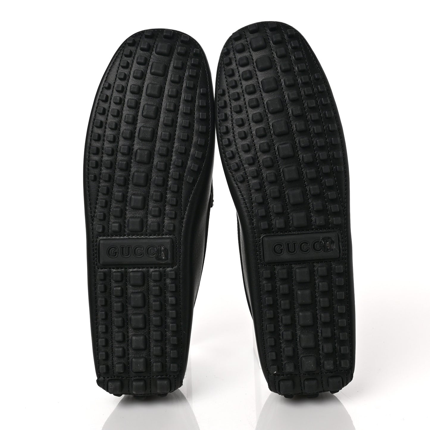 Soft Clove Calfskin Monochrome Mens Interlocking G Driver Loafers 9 Black